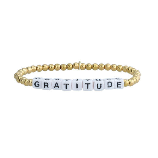 Gratitude Gold Beaded Bracelet