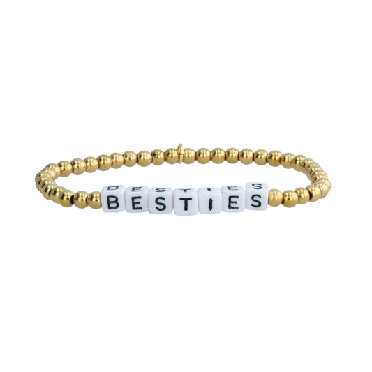 Besties Gold Beaded Bracelet