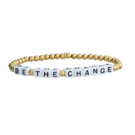Be The Change Gold Beaded Bracelet
