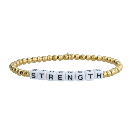 Strength Gold Beaded Bracelet